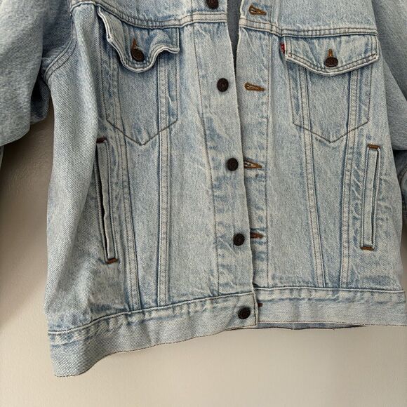 Vtg 90s LEVIS 507 Type-3 Denim Jacket Size Medium Faded Medium 80s USA - Picture 5 of 16